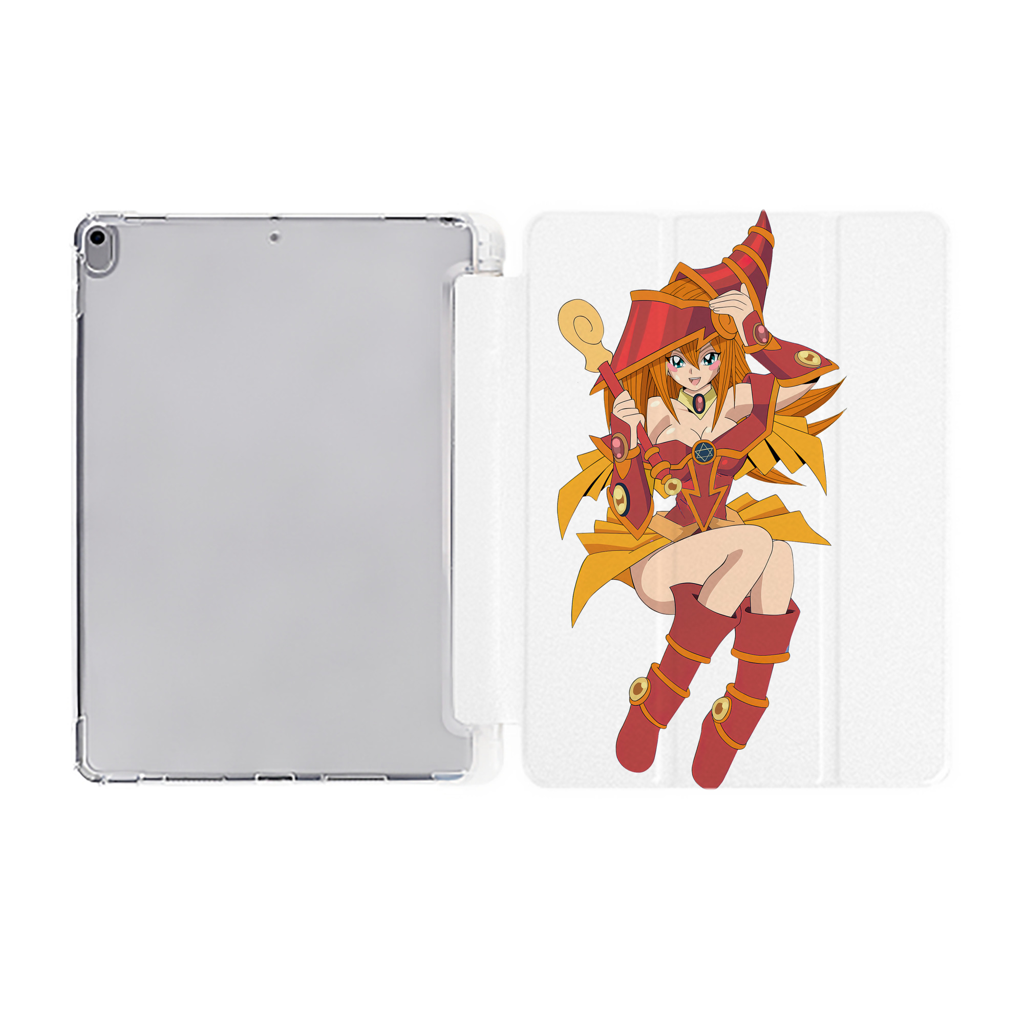 （画像用） 遊☆戯☆王 Yu-Gi-Oh! IPad ケース ペン収納付き 三つ折りスタンド PUレザー×シリコン 対応機種9.5/10.5/10.9インチ